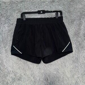 All in motion Shorts Black Recycled Polyester Quick Dry‎ Reflective Trim Size M